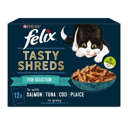 Felix Adult Tasty Shreds Fish Selection Wet Cat Food 12 x 80g