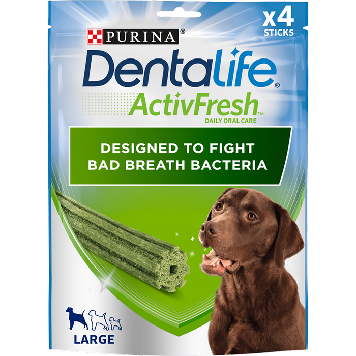 Dentalife ActivFresh Large Dog Treat Dental Chew 4 Sticks