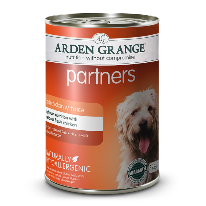 Arden Grange Adult Partners Chicken/Rice & Vegetables Wet Dog Food 6 x 395g