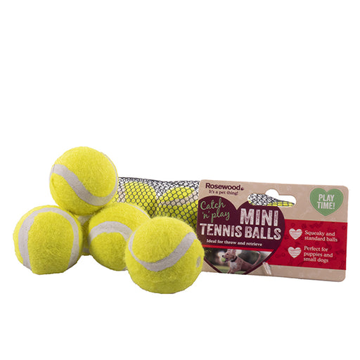 Rosewood Mini Assorted Tennis Balls Dog Toy 5 Pack