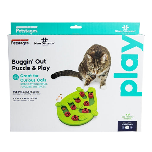 Rosewood Puzzle & Play Buggin Out Green Cat Toy