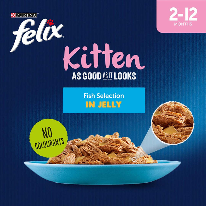 Felix As Good As it Looks Kitten Fish Selection in Jelly Wet Cat Food 12 x 100g