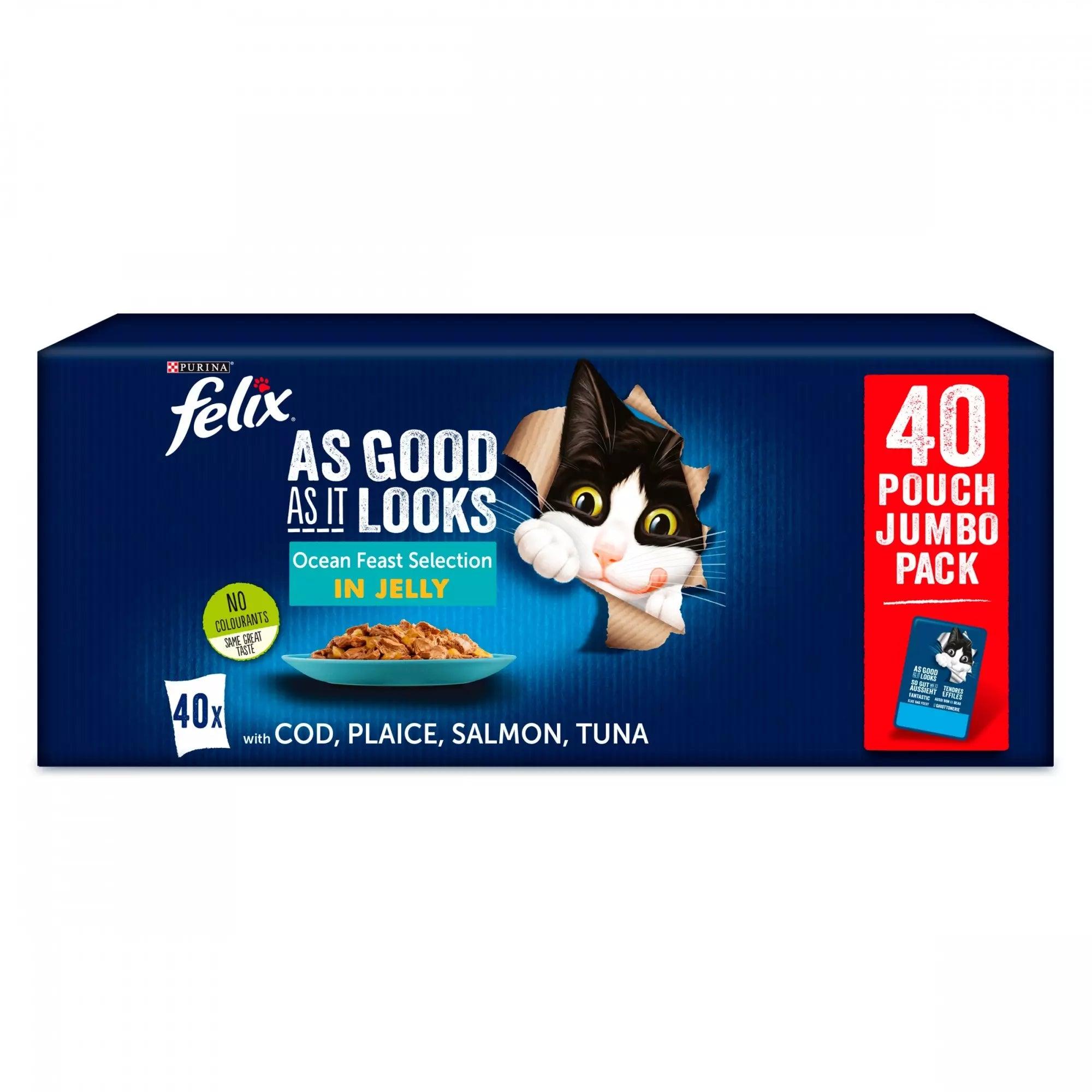 Felix Adult As Good As it Looks Ocean Feasts in Jelly Wet Cat Food 12 x 100g