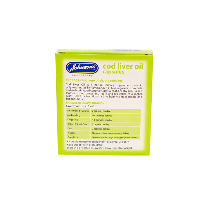 Johnsons Cod Liver Oil Capsules for Dogs & Cats 170 capsules