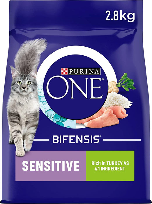 Purina One Adult Sensitive Turkey and Rice Dry Cat Food 750g