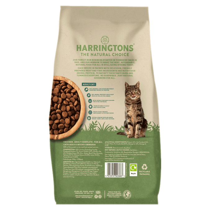 Harringtons Complete Adult Chicken Dry Cat Food 2kg