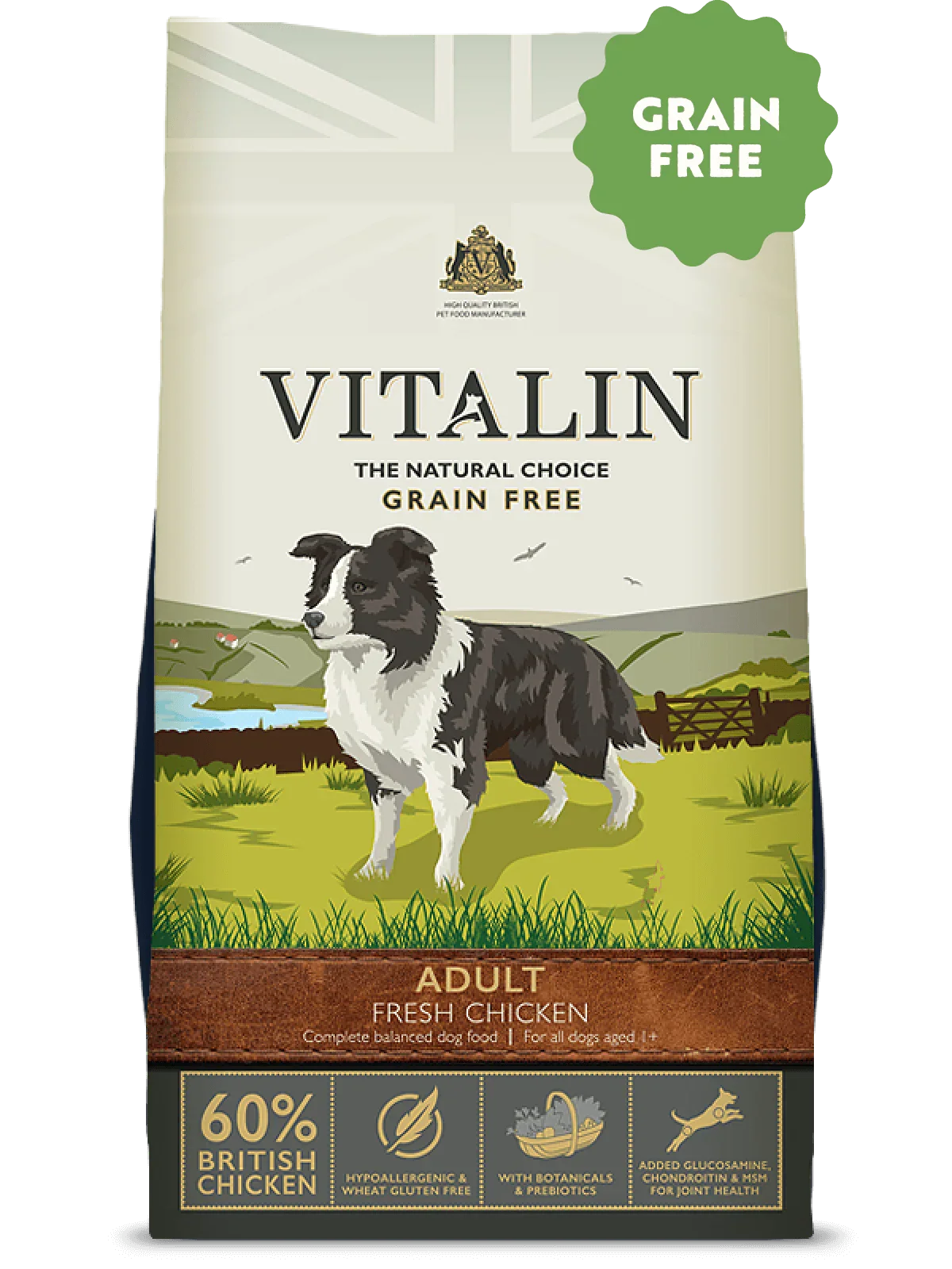 Vitalin Adult 60 Chicken Grain Free Dry Dog Food 12kg —