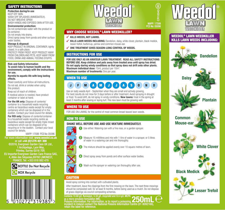 Weedol Lawn Weedkiller Liquid Concentrate 1L