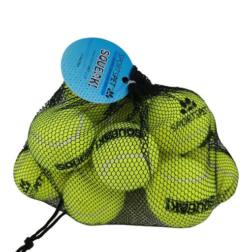 Sportspet Tennis Ball Medium with Squeaker Yellow 12 Pack