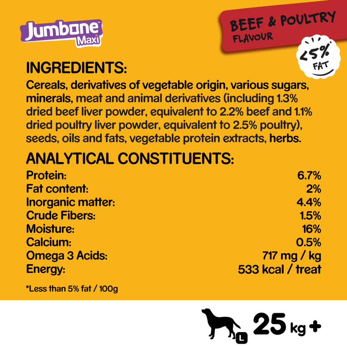 Pedigree Jumbone Maxi Large with Beef & Poultry Dog Treat 1 chew