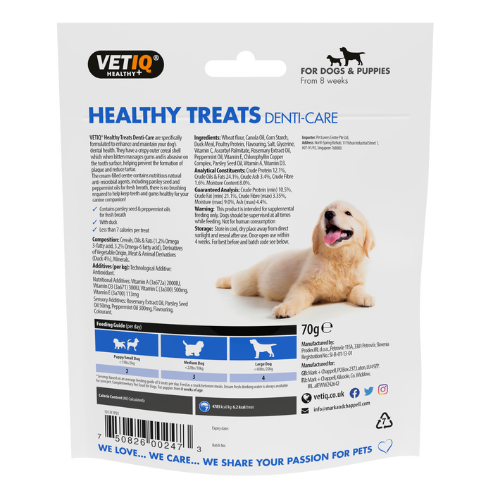 VetIQ Healthy Treats Breath and Dental for Dogs & Puppy 70g