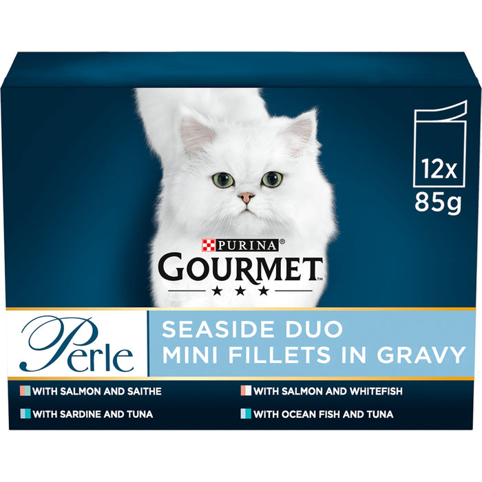 Gourmet Adult Perle Seaside Duo in Gravy Wet Cat Food 12 x 85g