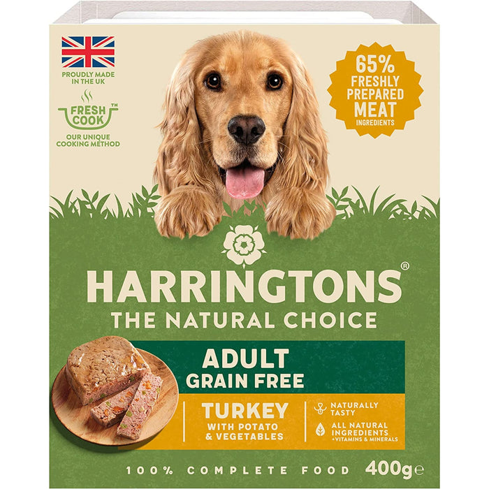 Harringtons Turkey with Potato & Vegetables Grain Free Wet Dog Food 8 x 400g
