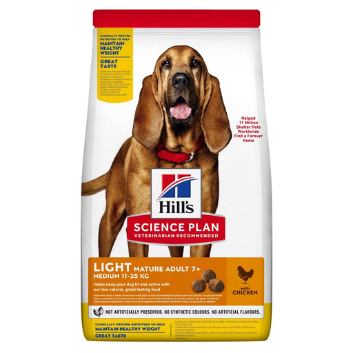 Hill's Science Plan Mature Adult 7+ Light Medium with Chicken Dry Dog Food 14kg