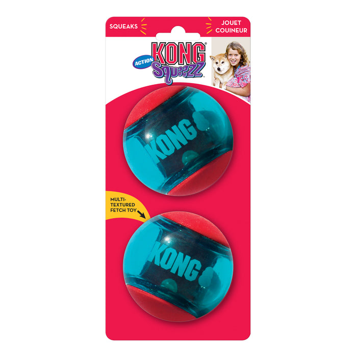 KONG Squeezz Action Ball Red Dog Toy