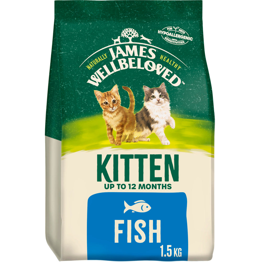 James Wellbeloved Fish & Rice Dry Kitten Food - 1.5kg