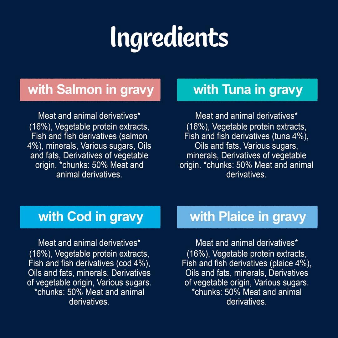 Felix Adult Tasty Shreds Fish Selection Wet Cat Food 12 x 80g