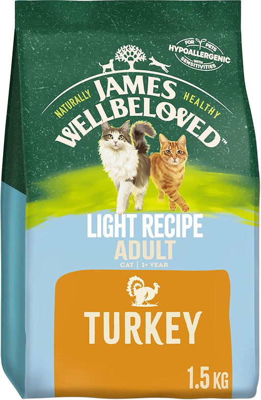 James Wellbeloved Light Adult Turkey & Rice Dry Cat Food 1.5kg