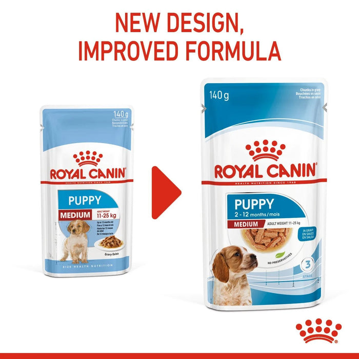 Royal Canin Puppy Medium Chunks In Gravy Wet Dog Food