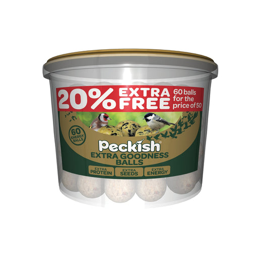 Peckish Extra Goodness Energy Balls Bird Food Tub 50 pack + 20% Extra Free