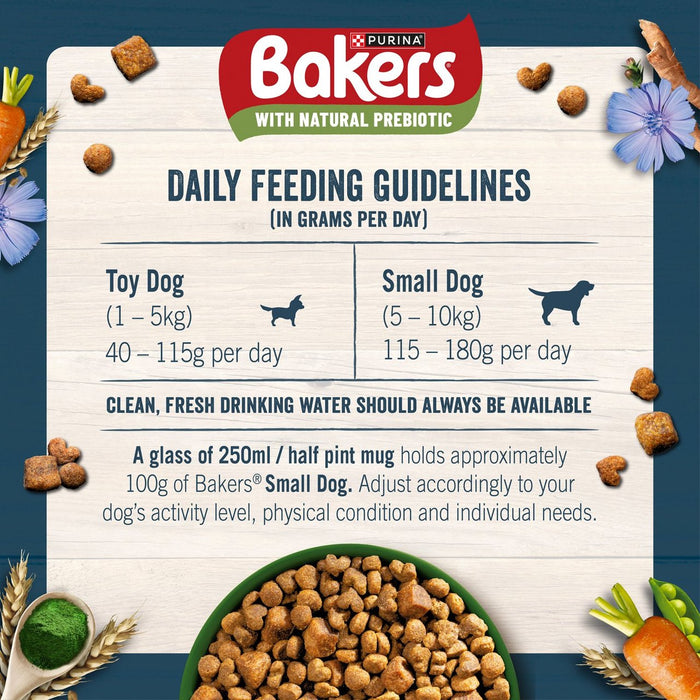 Bakers Small Dog Sensitive Tummy Chicken with Vegetables Dry Dog Food 2.7kg
