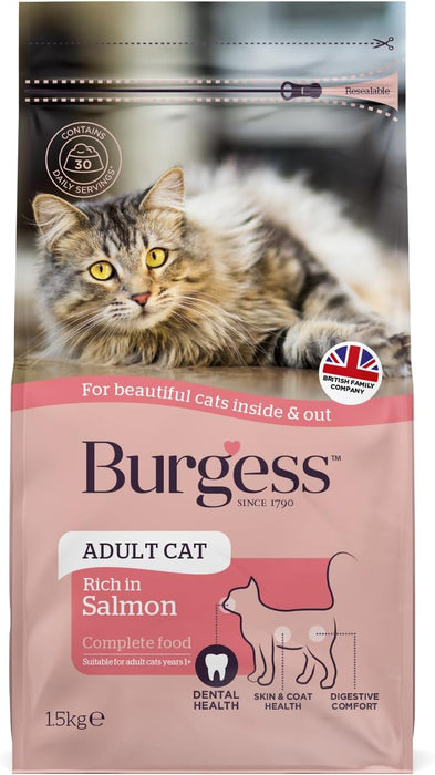 Burgess Adult Rich In Salmon Dry Cat Food