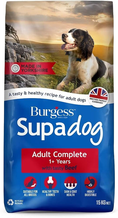 Burgess Supadog Adult with Beef Dry Dog Food 12.5kg