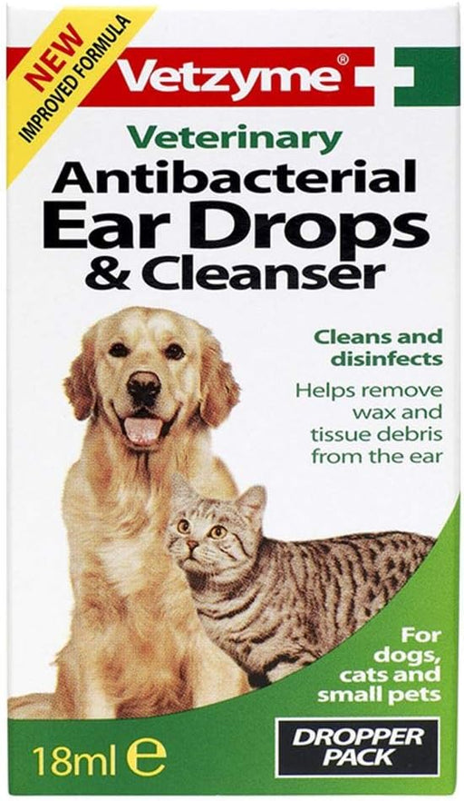 Vetzyme Antibacterial Eardrops & Cleanser 18ml