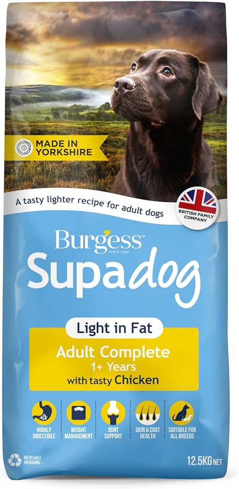 Burgess Supadog Light in Fat with Tasty Chicken Dry Dog Food 12.5kg
