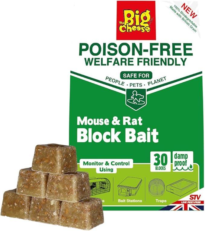 The Big Cheese Poison-Free Mouse & Rat Block Bait - 10g x 30