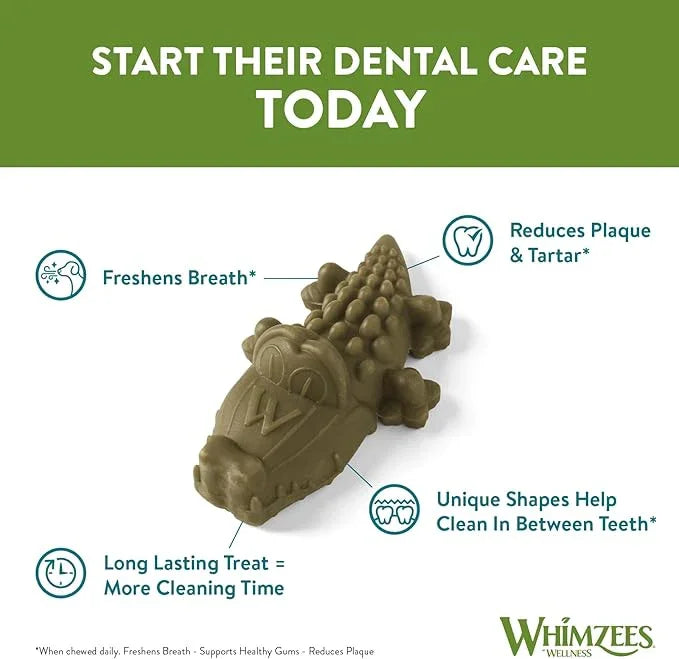 Whimzees Alligator Dental Treat for Medium Dogs 12 pieces