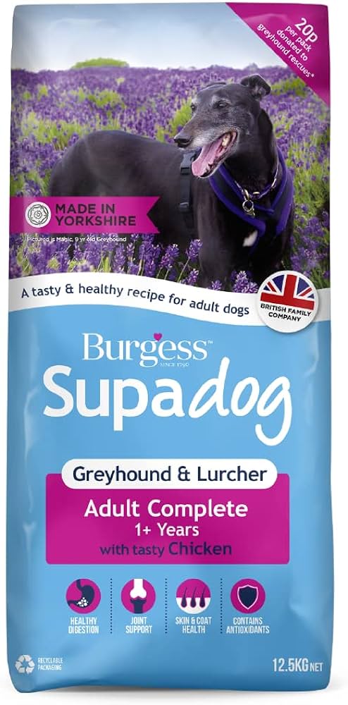 Burgess Greyhound & Lurcher with Chicken Dry Dog Food 12.5kg