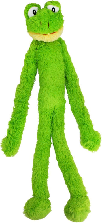 Multipet Swingin’ Slevin Plush Green Frog Dog Toy