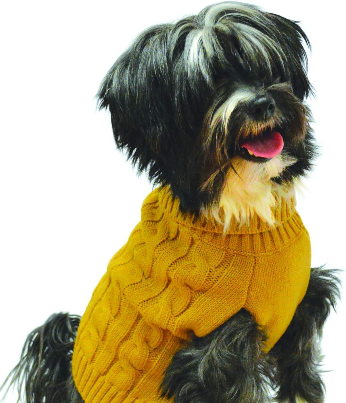 Charlton Cable Knit Mustard Dog Jumper
