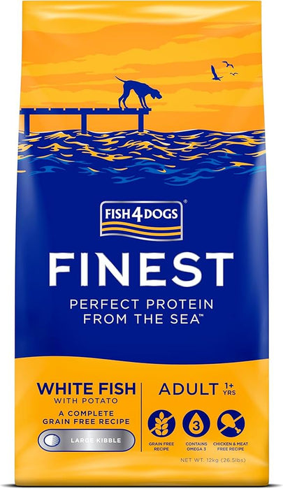 Fish4Dogs Finest White Fish Adult Large Kibble Dry Dog Food 12kg