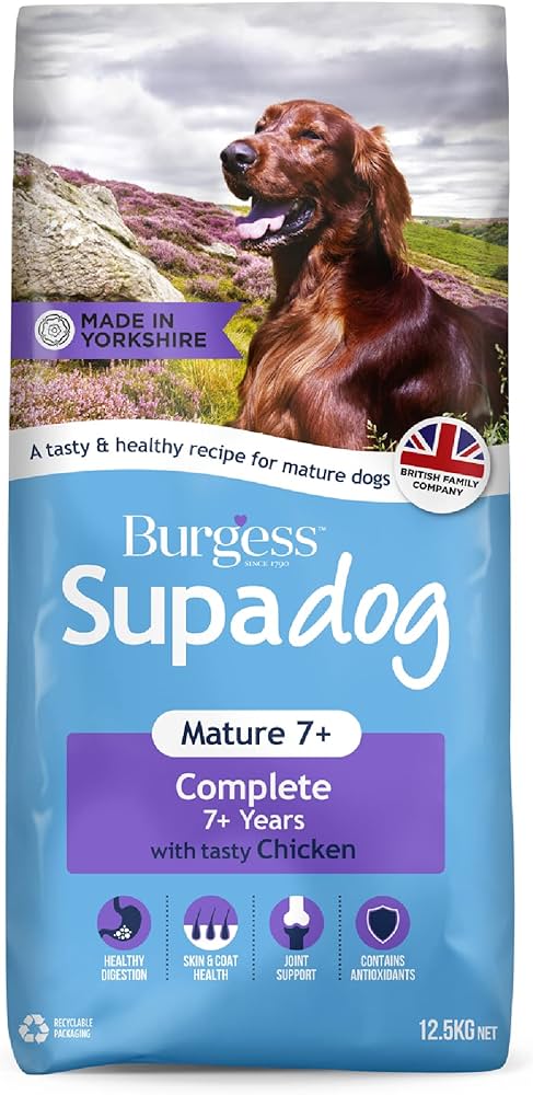 Burgess Supadog Mature with Chicken Dry Dog Food 12.5kg