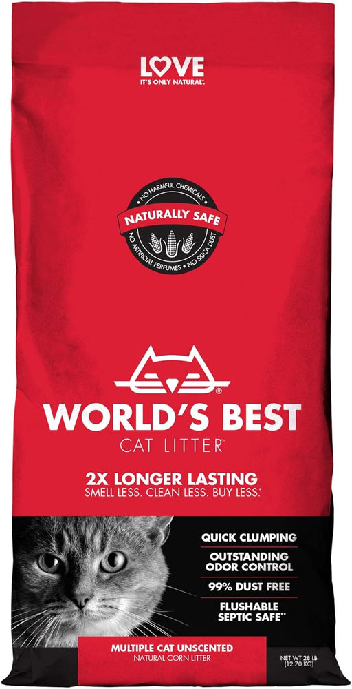 World's Best Multiple Unscented Clumping Cat Litter 12.7kg