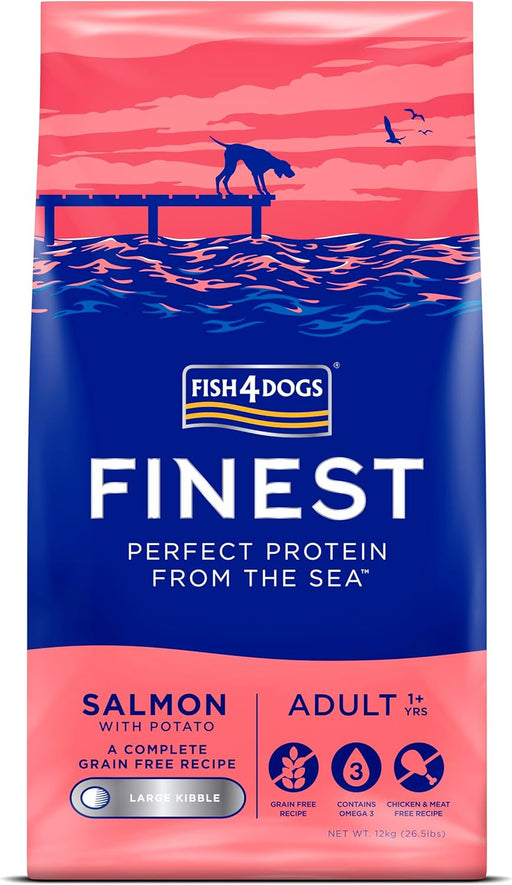 Fish4Dogs Finest Salmon Adult Large Kibble Dry Dog Food 12kg