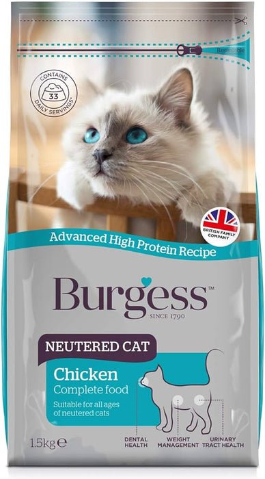 Burgess Neutered Chicken Dry Cat Food