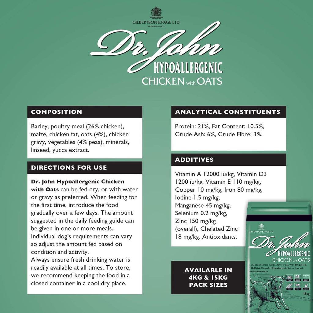 Dr John Hypoallergenic Chicken with Oats Dry Dog Food