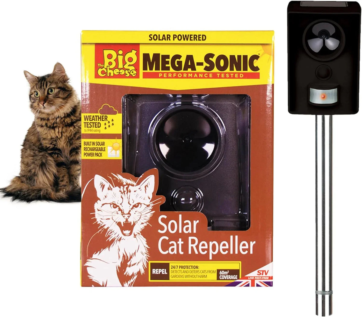 The Big Cheese Mega-Sonic® Cat Repeller - Ultrasonic, Motion-Activated Deterrent