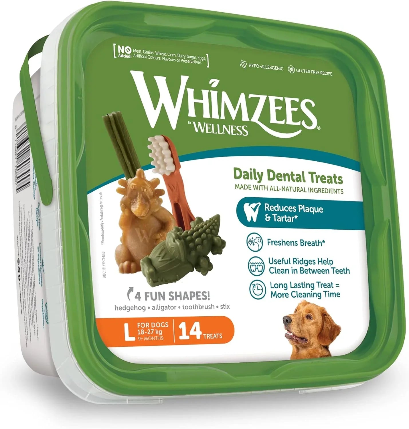 WHIMZEES By Wellness Variety Box Dental, Mixed Shapes, Size L, 14 Pieces