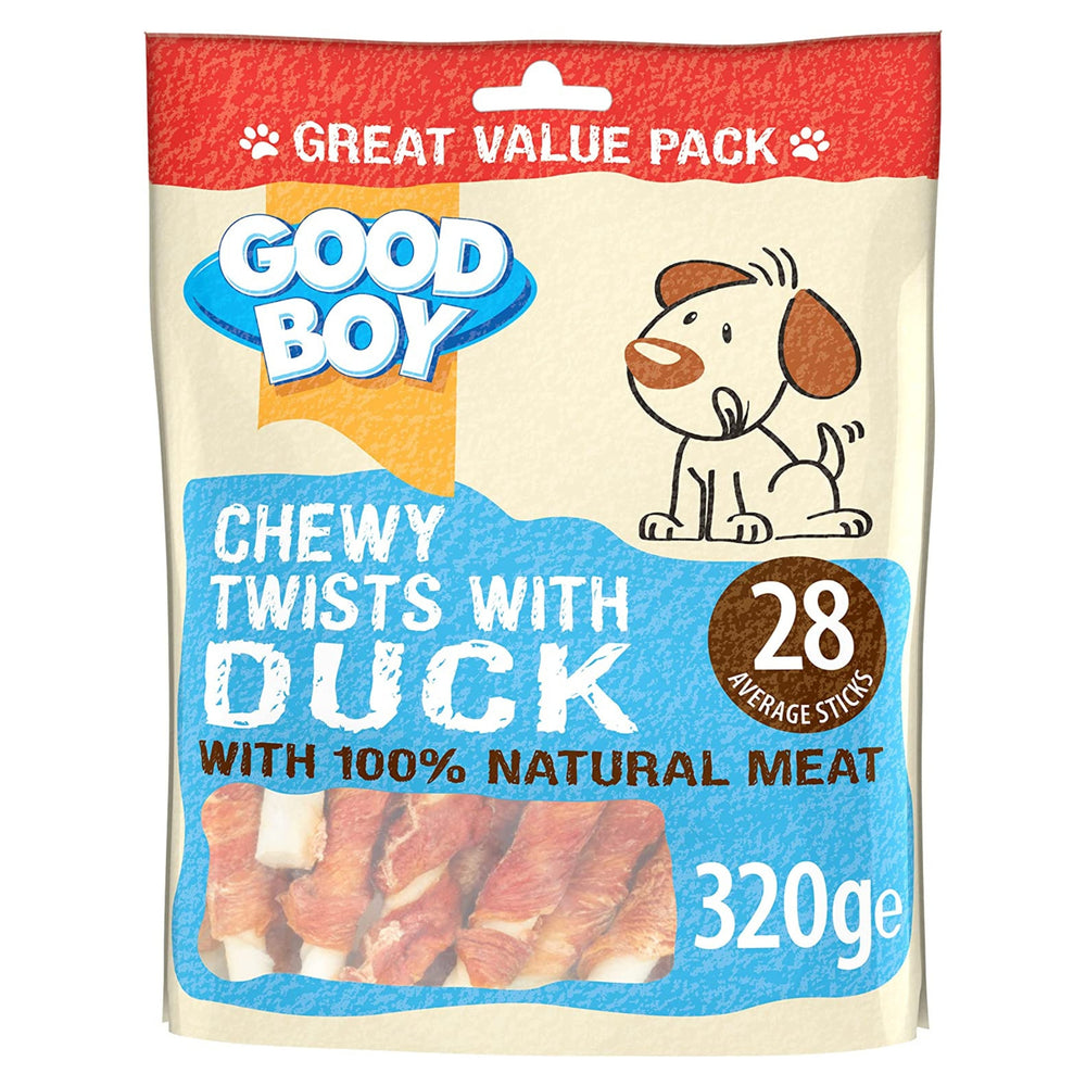 Good Boy Pawsley & Co Chewy Twists with Duck Dog Treats 320g