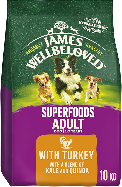 James Wellbeloved Adult Turkey With Kale & Quinoa Dry Dog Superfoods 10kg