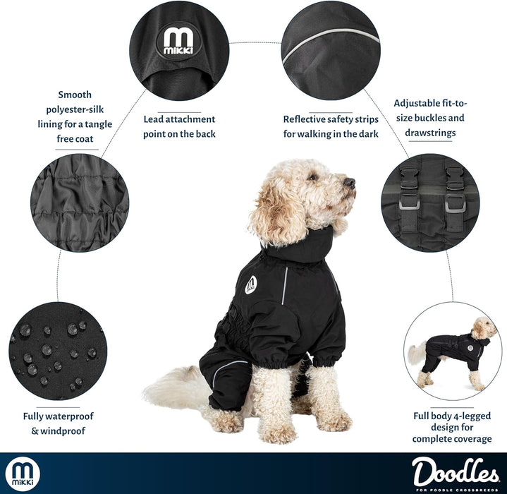 Mikki Doodles Dog Raincoat Black