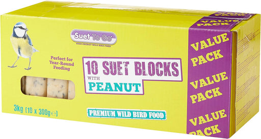Suet To Go Peanut Suet Blocks Wild Bird Treat 10 x 300g