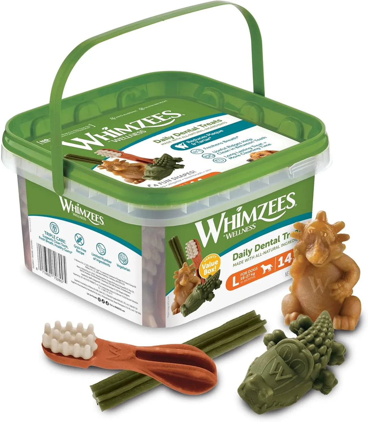 Whimzees Variety Large Dental Dog Treats x 14