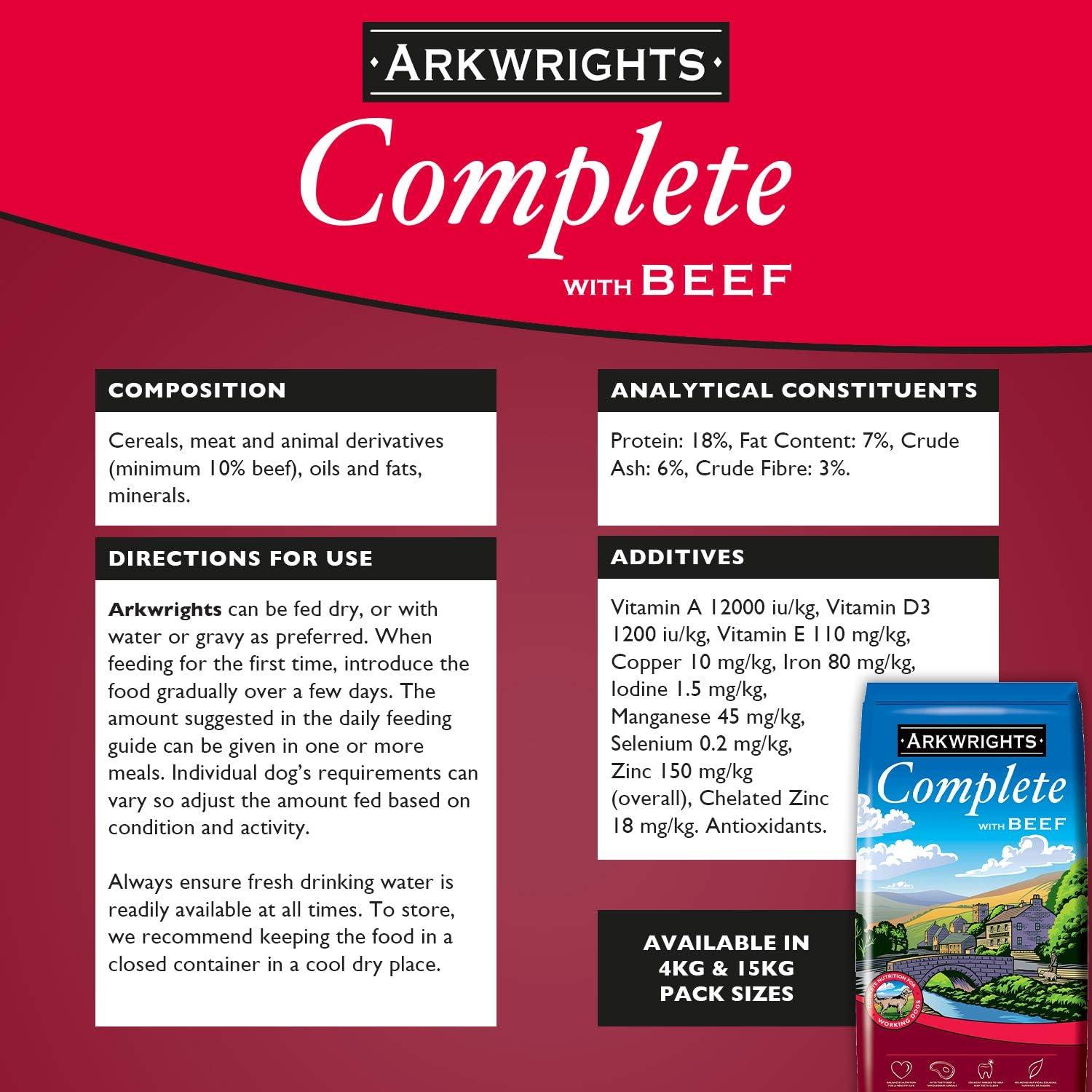 Arkwrights Complete Beef Dry Dog Food 15kg