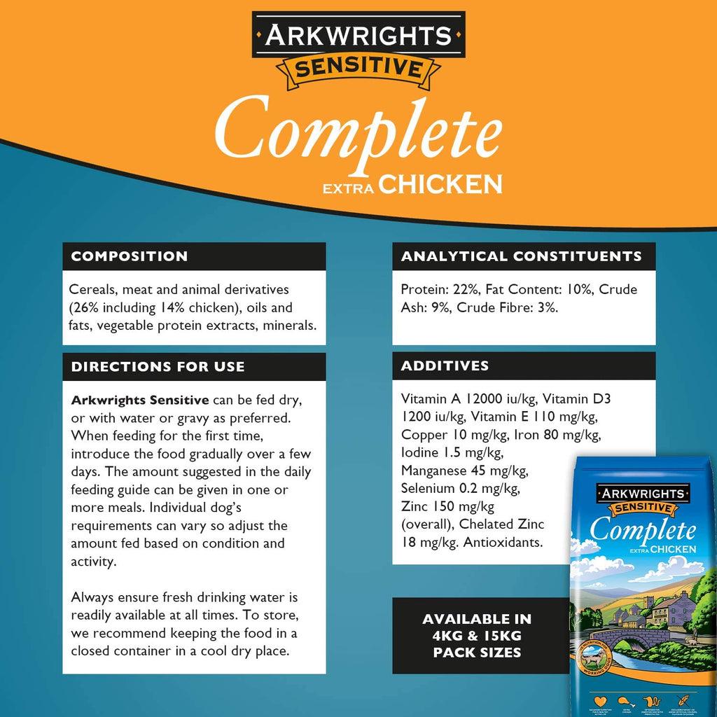 Arkwrights Sensitive Complete Extra Chicken Dry Dog Food 15kg