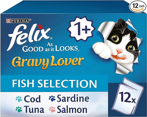 Felix As Good As It Looks Gravy Lover Fish Mixed 12 x 100g